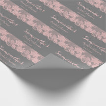 Roze Kanten Bruiloftcadeau Inpakpapier