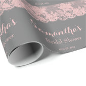 Roze Kanten Bruiloftcadeau Inpakpapier (Rol Hoek)