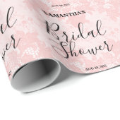 Roze Kanten Bruiloftsuitnodiging Cadeaupapier (Rol Hoek)