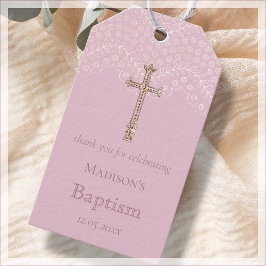 Roze Kanten Doop Dank Je Favor Geschenklabels Cadeaulabel