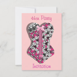Roze Kanten Korset Meisjesachtig Hen Party Persoo Kaart