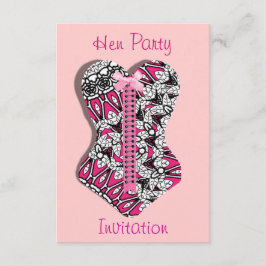 Roze Kanten Korset Meisjesachtig Hen Party Persoo Kaart