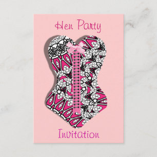 Roze Kanten Korset Meisjesachtig  Hen Party Persoo Kaart