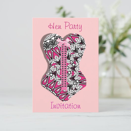 Roze Kanten Korset Meisjesachtig vrijgezellenfeest Kaart (Staand voorkant)