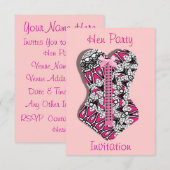 Roze Kanten Korset Meisjesachtig vrijgezellenfeest Kaart (Voorkant / Achterkant)