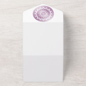 Roze Kanten Mandala Bruiloft All In One Uitnodiging (Buitenkant)