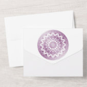 Roze Kanten Mandala Bruiloft All In One Uitnodiging (Achterkant)