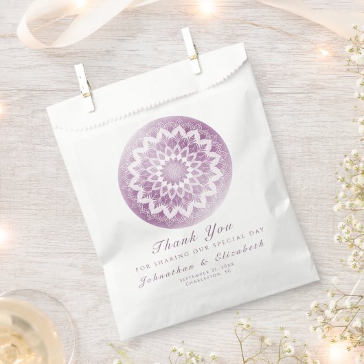 Roze Kanten Mandala Bruiloft Bedankzakje (Geknipt)