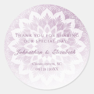 Roze Kanten Mandala Huwelijksgunst Ronde Sticker