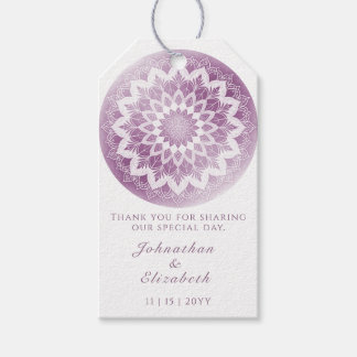 Roze Kanten Mandala Trouwgunst Cadeaulabel