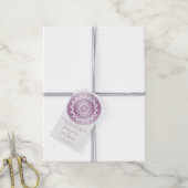 Roze Kanten Mandala Trouwgunst Cadeaulabel (Met Touw)
