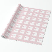 Roze Kanten Meisje Doop Cadeaupapier (Uitgerold)
