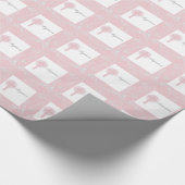 Roze Kanten Meisje Doop Cadeaupapier (Hoek)