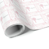 Roze Kanten Meisje Doop Cadeaupapier (Rol Hoek)
