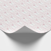 Roze Kanten Meisje Doop Cadeaupapier (Hoek)