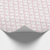 Roze Kanten Meisje Doop Cadeaupapier (Hoek)