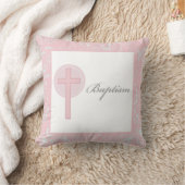 Roze Kanten Meisje Doop Kussen (Deken)