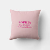 Roze Kanten Meisje Doop Kussen (Achterkant)