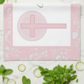 Roze Kanten Meisje Doop Theedoek (Gevouwen)