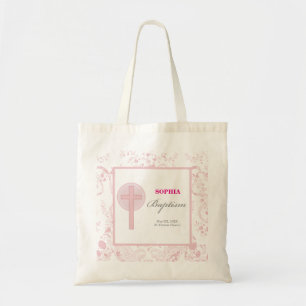Roze Kanten Meisje Doop Tote Bag