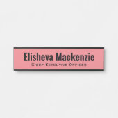 Roze Kantoor Deurnaam Bord Onderteken Deurbordje (Voorkant)