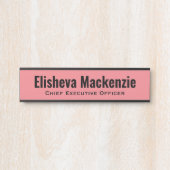 Roze Kantoor Deurnaam Bord Onderteken Deurbordje (Voorkant)