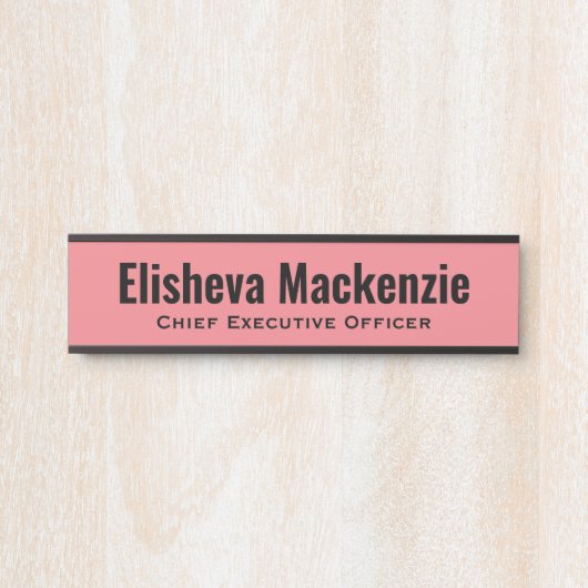 Roze Kantoor Deurnaam Bord Onderteken Deurbordje (Voorkant)