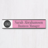 Roze Kantoor Deurteken Lange 10-inch Bord Naam Deurbordje (Voorkant)