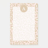 Roze Kantoor Leopard Monogram Post Post-it® Notes (Voorkant)
