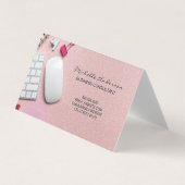 Roze Kantoor ruimteachtergrond Visitekaartje (Voorkant)