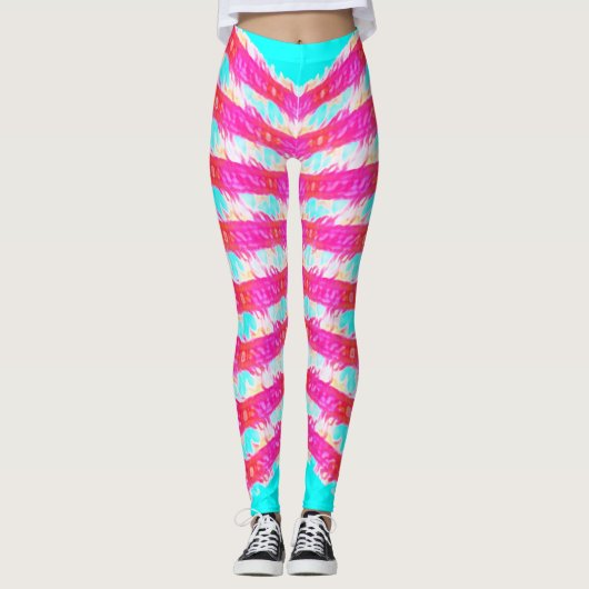roze kantpatroon leggings (Voorkant)