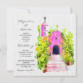 Roze Kapel Waterverf Mexicaanse bruiloft uitnodigi (Voorkant)
