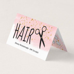 Roze Kapper Zakelijke Gevouwen Loyalty Card Visitekaartje