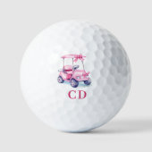 Roze kar monogram golfballen (Voorkant)
