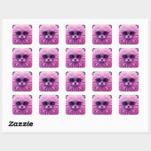 Roze Karakter Vierkante Sticker (Vel)