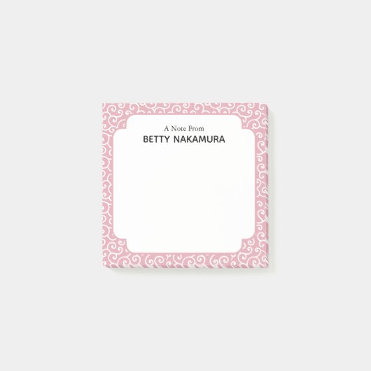 Roze Karakusa Japanse wijnstok patroon Post-it® Notes (Voorkant)