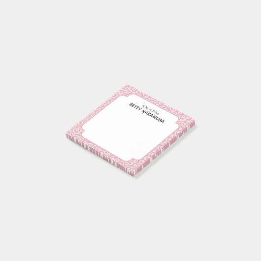 Roze Karakusa Japanse wijnstok patroon Post-it® Notes (Schuin)
