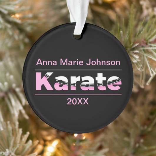 Roze Karate Martial Arts Moderne Typografie Ornament (Boom)