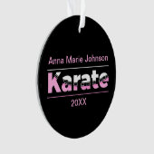 Roze Karate Martial Arts Moderne Typografie Ornament (voorkant)