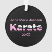 Roze Karate Martial Arts Moderne Typografie Ornament (achterkant)