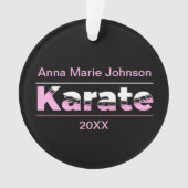 Roze Karate Martial Arts Moderne Typografie Ornament (voorkant)