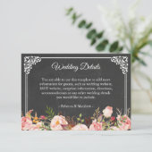 -roze karbonnen bruiloft - details informatiekaartje (Staand voorkant)