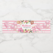 Roze karnavaletiket van de zeemaand waterfles etiket (Enkel label)