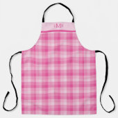 Roze Karo Gebrekkige Monogram Beginletters Schort (Voorkant)