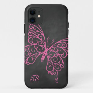 Roze karton Butterfly iPhone 5 Hoesje-Mate ID iPhone 11 Hoesje