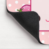 Roze karton met kawaii-aardbeien muismat (Hoek)