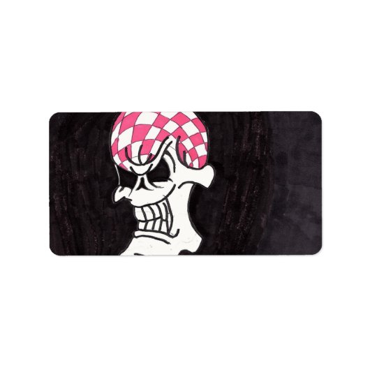 Roze karton Skull-labels Etiket (Voorkant)