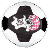 Roze karton Voetbal schedel (Gedraaid)