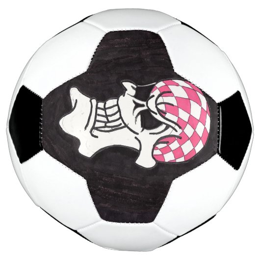 Roze karton Voetbal schedel (Gedraaid)