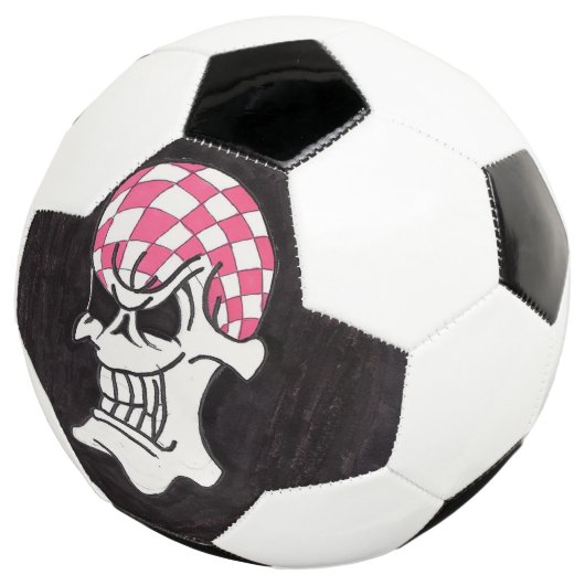 Roze karton Voetbal schedel (Drie kwart)